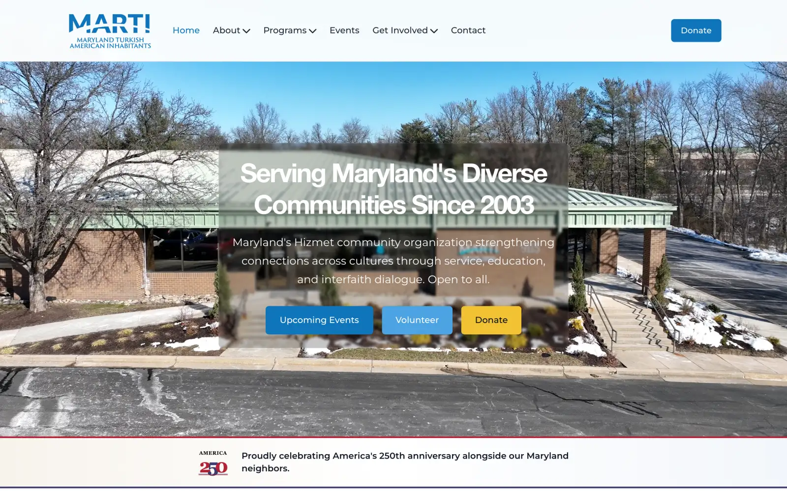 MARTI website homepage