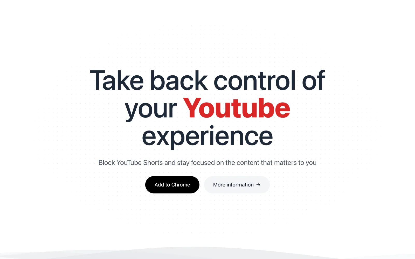 Youtube Shorts Blocker website homepage